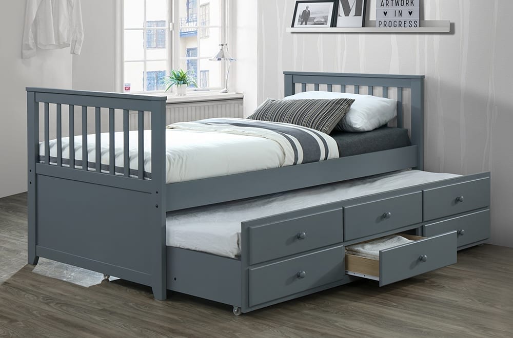 Captain Bed with Trundle and 3 Drawers