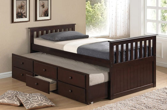 Captain Bed with Trundle and 3 Drawers