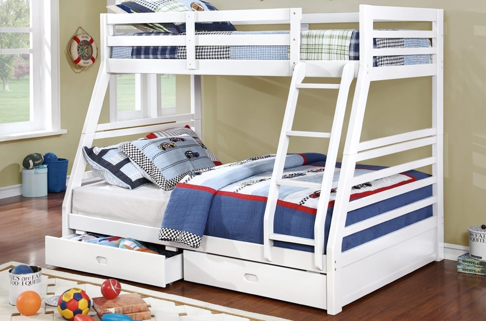 Twin over Double Bunk bed with 2 Drawers