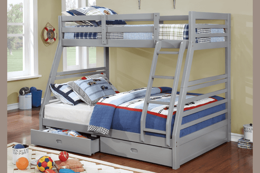 Twin over Double Bunk bed with 2 Drawers